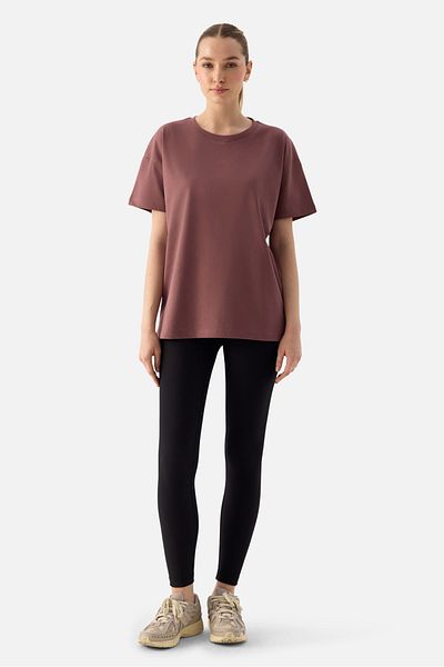 Superstacy Elora Comfortable Fit Oversize Dark Rose T-Shirt