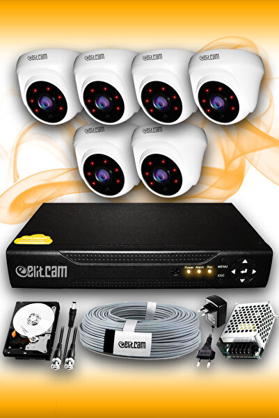 Elitcam 6 Kameralı Dome 6 Iç Kamera Set 320 Gb Hdd Full Hd Gece Görüşlü Güven...