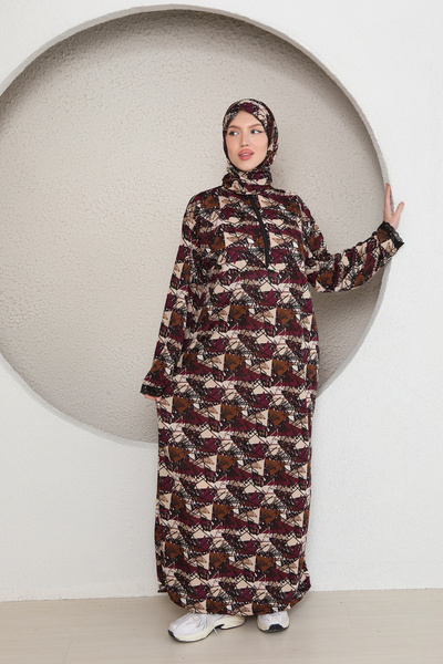 Defkay Γυναικείο φόρεμα προσευχής με μισό φερμουάρ