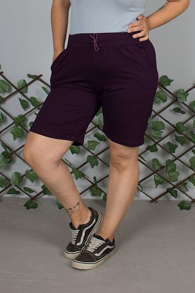 Truva XXL Plus Size Plum Combed Cotton Shorts – Comfortable and Flexible for Daily Use