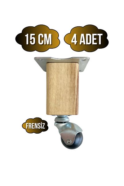 GOLDENWOODEN Kale Wooden Ball Wheel Leg Furniture Table Cabinet Wheel Leg (Without Brake)(15cm)(Walnut Tree)(4 Pcs)