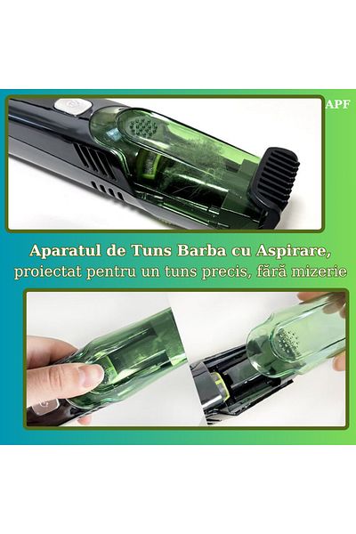 FİAPFO Beard Trimmer with Suction, Rechargeable IPX6, 20 Length Settings, Stainless Steel Blades