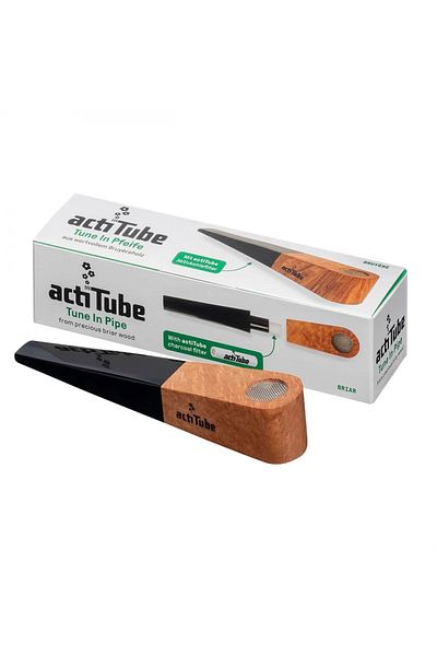 Actitube actiTube Briar Wooden Pipe Activated Carbon Filters 8mm + Case 11cm