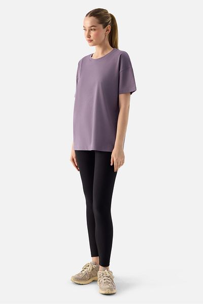 Superstacy Elora Comfortable Fit Oversize Dark Lilac T-Shirt