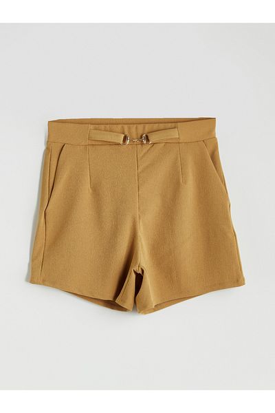 LC Waikiki Women's Pleated Shorts with Belt