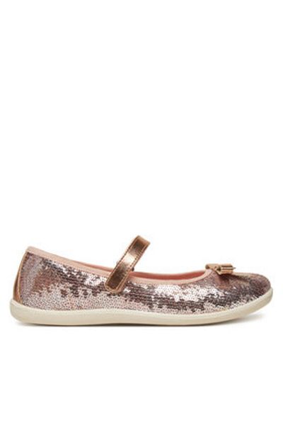 Naturino Balerini pentru fete albi NATURINO-4000713 07 CLARIES 2 PAILLETTES FLASH PINK D