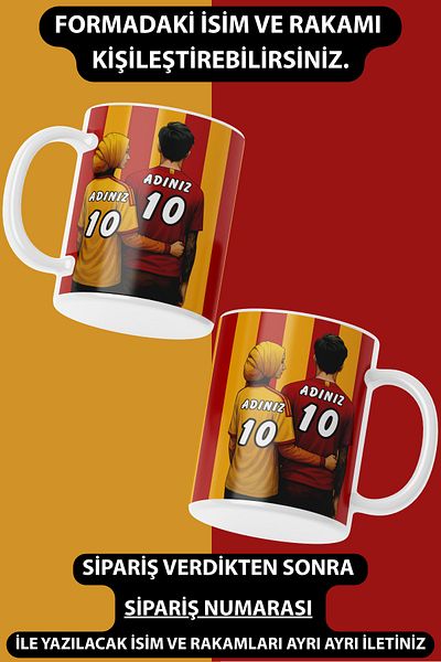 HobiShop Special Jersey Name and Number Mug Coffee Cup for Men, Girls, Hijab Lovers and Couples