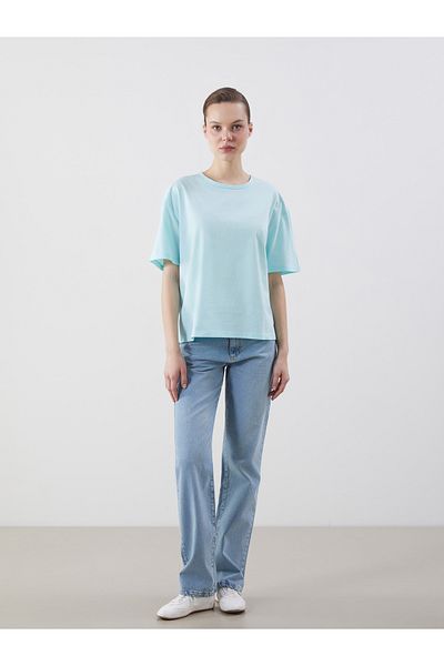 LC Waikiki Übergroßes Damen-T-Shirt mit Rundhalsausschnitt