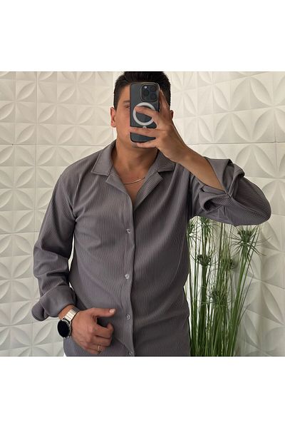 WENMİNG Twill Long Sleeve Ottoman Men's Shirt
