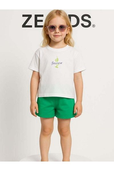 Zekids Girl's Cotton Patterned T-Shirt