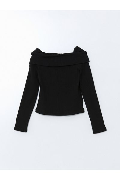 LC Waikiki Tricou Crop pentru fetiță cu gât barcă