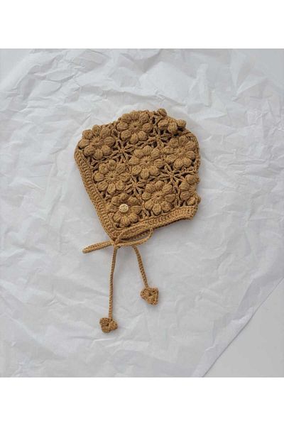 No Name Atelier Summer Vintage Design Baby Hat 100% Cotton Yarn