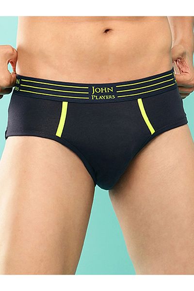 John Player By Styli Pack of 2 - Solid Briefs with Striped Waistband
