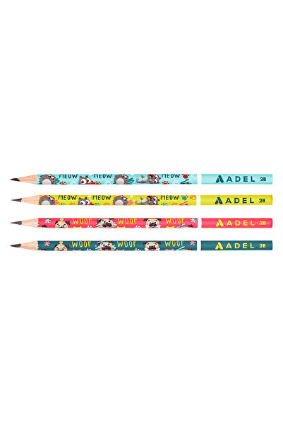 Adel Karışık Kurşun Kalem 12’li Set,Kırmızı Kalem,Mercanlı Kurşun Kalem,Pastel ve Hayvan Desenli Kalemler