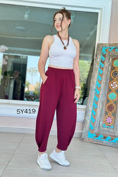 İnce Topuk Modal Fabric Harem Pants 5Y419