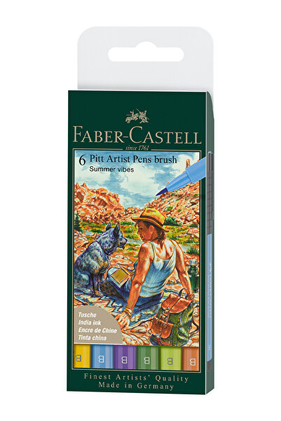 Faber Castell Faber-castell Pitt Artist Pen Fırça Uçlu 6'lı Kalem Seti