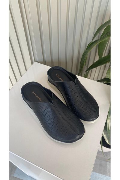Hermones Mia Genuine Leather Closed Front Orthopedic Women's Slippers