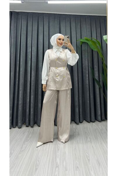 dezer Jacquard Fabric Vest Suit