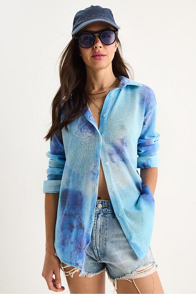 Bianco Lucci Women's Patterned Digital Printed Regular Summer Knitted Shirt 60282014