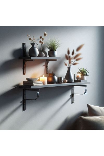 UnicSpot Grey chipboard shelf, 60x20x1.8 cm
