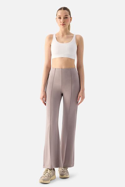 Superstacy Mira Modal Spanish Leg Stone Color Trousers