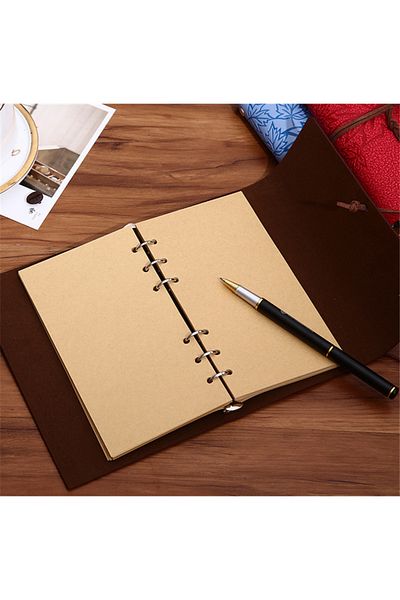 Wolawood Handmade Leather Cover Notebook and Special Pen Set Vintage Nostalgic Diary, Agenda Special Day Gift