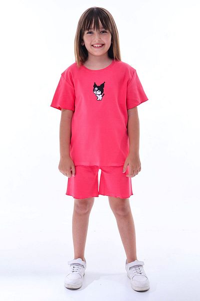 ZUZUNGA Ribana Beybi Overlock Detailed Kuromi Embroidered Top-Under Set