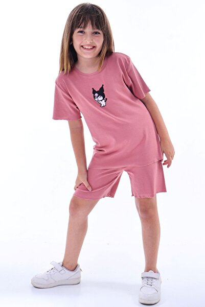 ZUZUNGA Ribana Beybi Overlock Detailed Kuromi Embroidered Top-Under Set