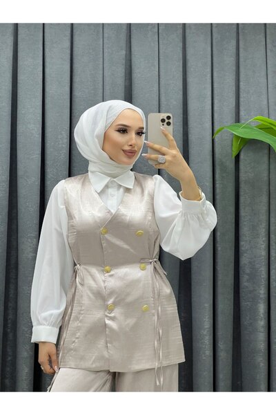 dezer Jacquard Fabric Vest Suit