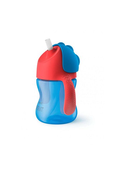 Philips Avent Cana cu pai Philips Avent SCF796/01, 9 luni, 200 ml, Albastru/Rosu
