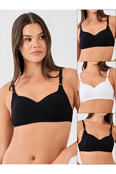 Styli حزمة من 3 - حمالة صدر قطنية مريحة ومضلعة وغير سلكية