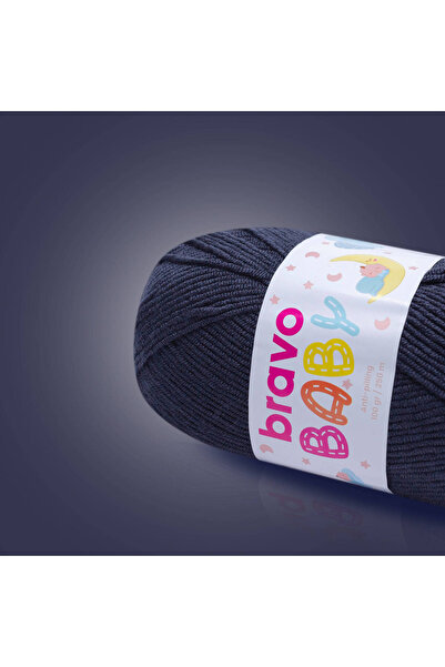 Bravo صوف أطفال مضاد للتكتل (100 جرام، 250 ياردة) (رمز اللون: 790) أزرق داكن