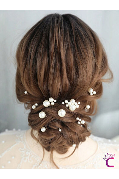 Cinderella Set de 12 agrafe de nuntă cu perle, coroană de mireasă - nuntă, lo...