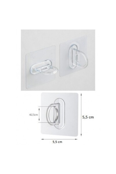 AKSAN BİLGİ TEKNOLOJİLERİ 4'lü Kendinden Yapışkanlı Çok Amaçlı Yuvarlak Halka, Şeffaf Kendinden Yapışkanlı, Askı
