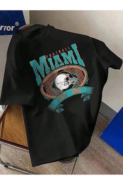 JANSO GROUP - Men's Cotton Printed Football Miami 1966 Tshirt Oversize Large Size