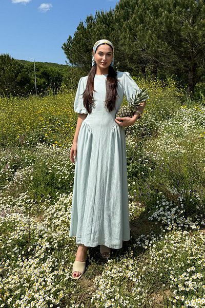Seda Yalçın Atelier Mint Green Crete Princess Dress