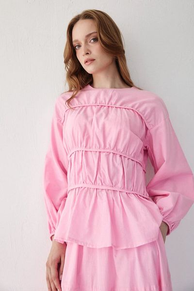 DEMET Bade Cotton Voile Fabric Double Skirt Suit