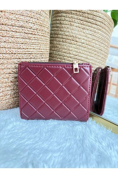Z&M COLLECTION BAG SHOPPİNG Medium Size Wallet with Quilted Detail, Snap Closure, Zipper (Coin) Compartment