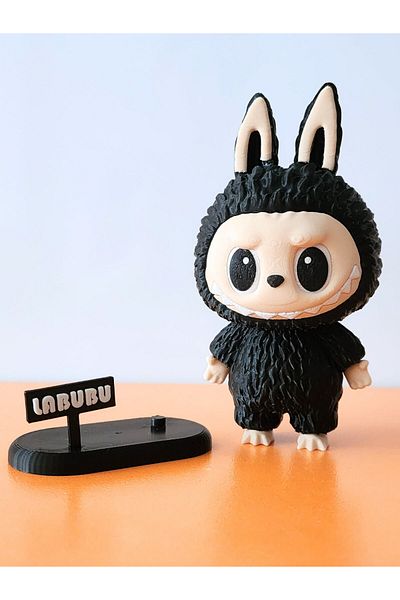 rmys Labubu Figure - with Stand - Black