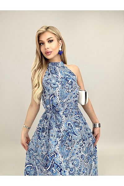 amcacom Rochie lungă fără mâneci cu model