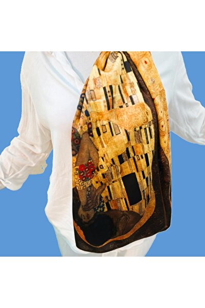 Teleferist Boutique Fular Gustav Klımt The Kıss Desenli