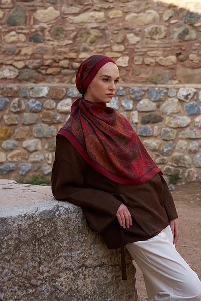 ED Scarf Red Ed Scarf Sunrise Dream Pattern Shawl