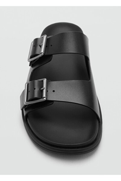 MANGO Man Tokalı deri sandalet