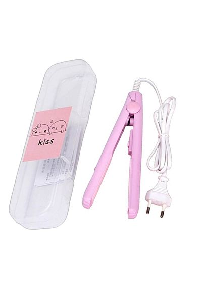 OEM Mini hair straightener, Ceramic, Portable, Pink