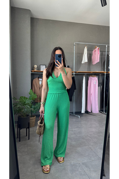 YOUR NAME Set pantaloni bustier cu guler Halter