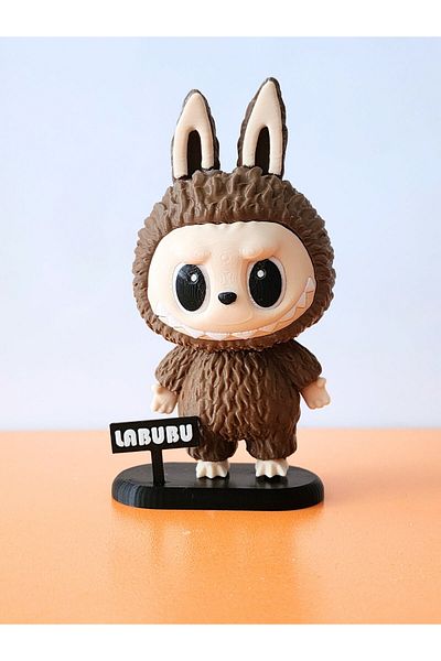 rmys Labubu Figure - with Stand - Brown