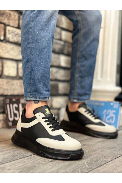 ZMMODA BA0327 BOA رمادي أسود سميك عالي النعل برباط أحذية رياضية للرجال