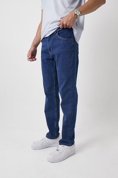 DAMGA JEANS Мъжки широки, гъвкави, широки дънки в тъмносини цветове