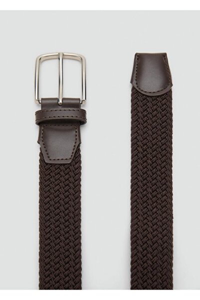 MANGO Man Örgü desenli elastik kemer