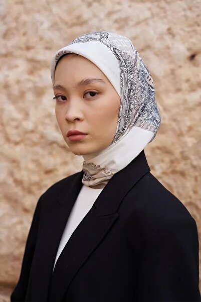 ED Scarf BEIGE ED Scarf Glaze Chain Pattern Esarfă